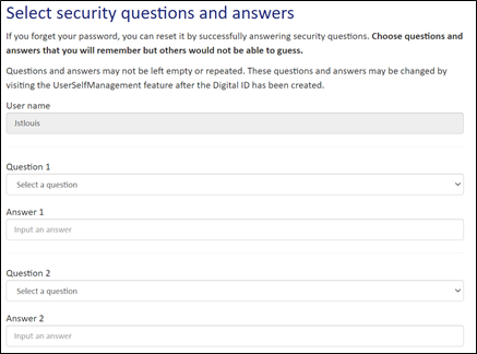 security questions and answers