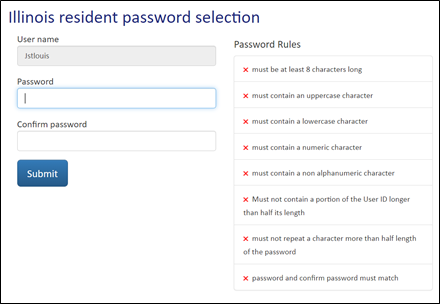 password selection